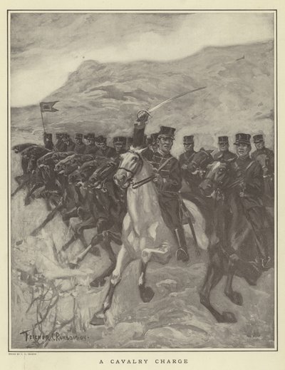 A Cavalry Charge by Fletcher C. Ransom